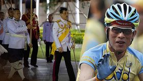 Thajský král Mahá Vatčirálongkón opustil karanténu a jel se projet na kole.
