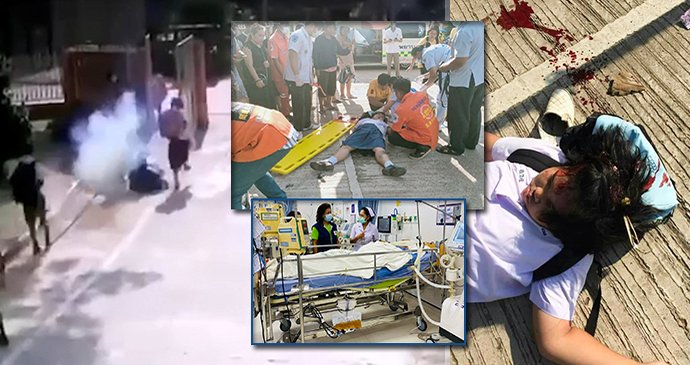 Školačka (10) bojuje o život na JIP, zasáhla ji do hlavy zbloudilá rachejtle z buddhistického pohřbu.
