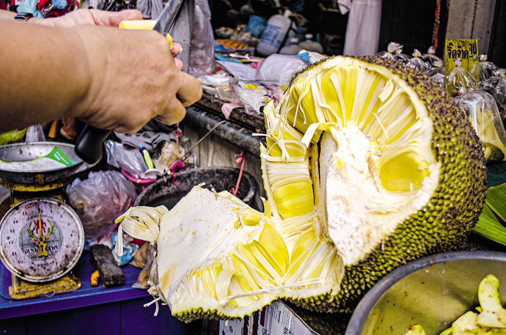 Na durian jedině s mačetou a koženou rukavicí