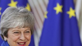 Britská premiérka Theresa Mayová a německá kancléřka Angela Merkelová přijely na mimořádný summit EU perfektně sladěné do modra, (10.04.2019).