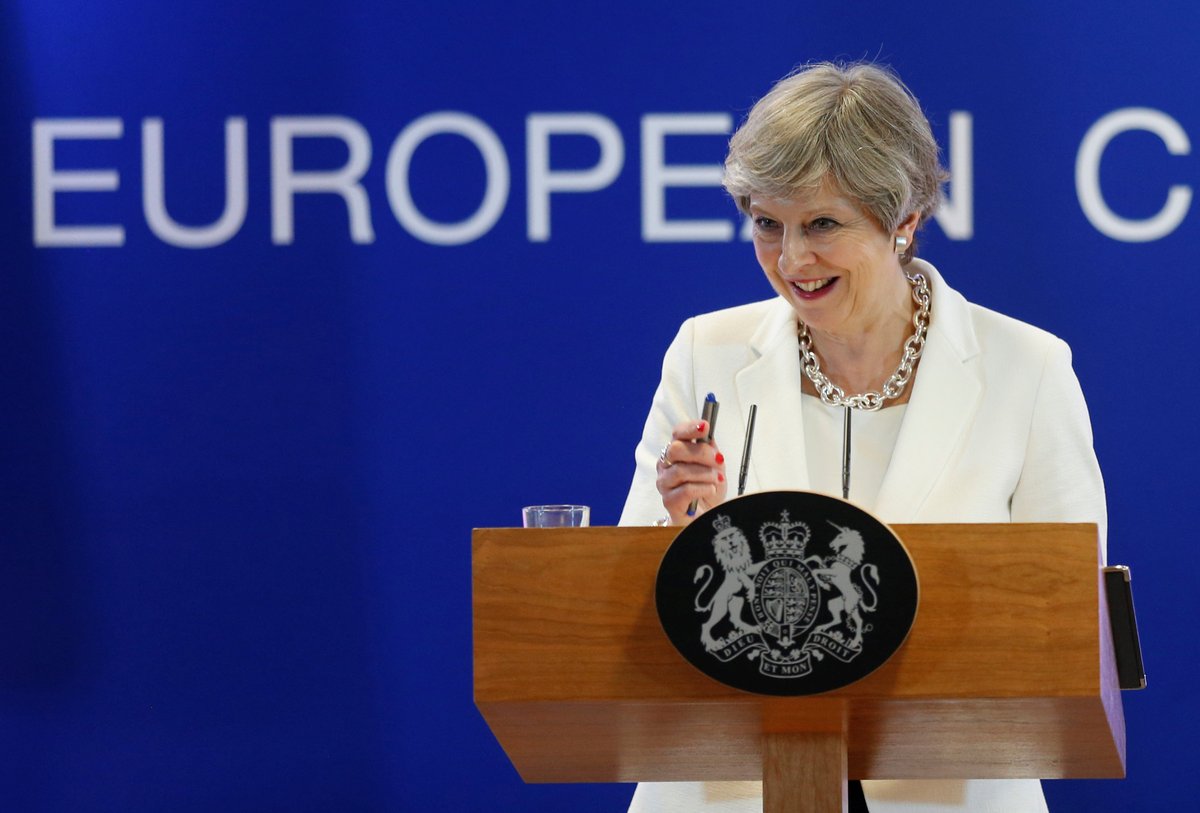 Britská premiérka Theresa May na summitu EU