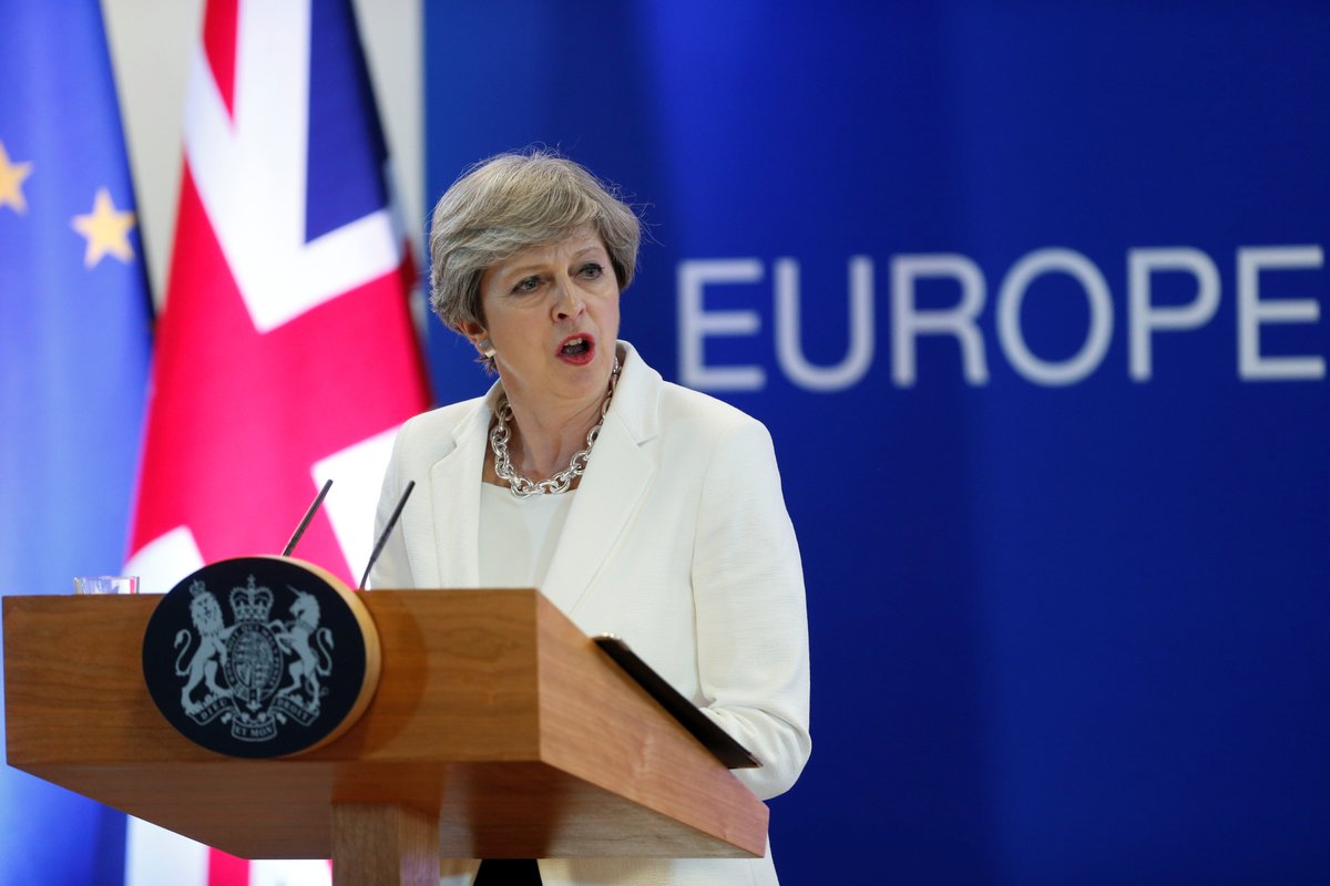 Britská premiérka Theresa May na summitu EU