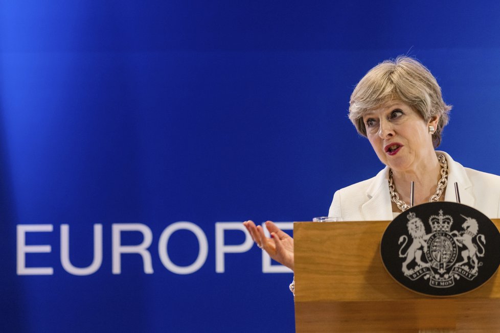 Britská premiérka Theresa May na summitu EU