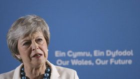 Britská premiérka Theresa Mayová vystoupila na sjezdu velšských konzervativců, (3.05.2019).