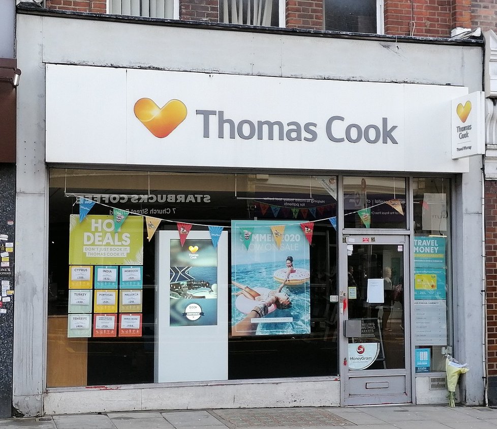 Zkrachovalá cestovní kancelář Thomas Cook.