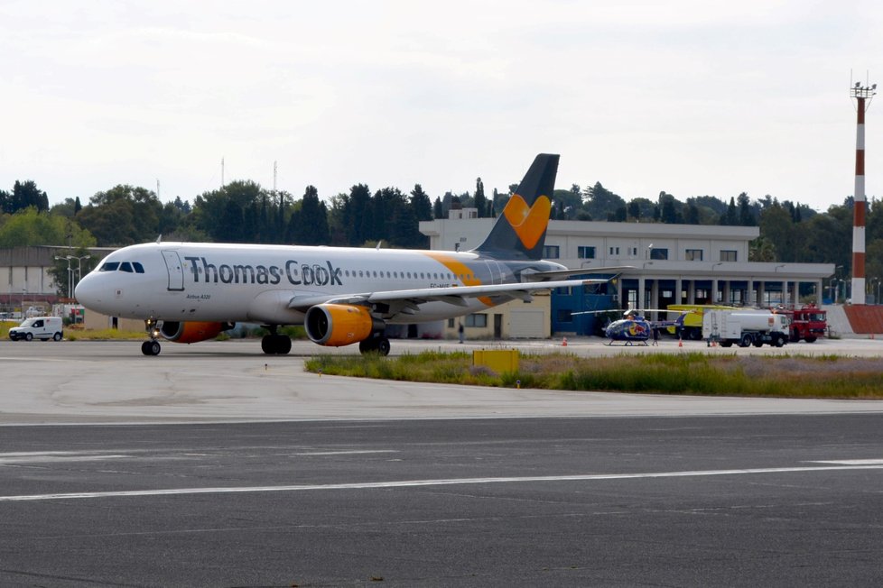 Letadlo zkrachovalé cestovní kanceláře Thomas Cook v Řecku. (23. 9. 2019)