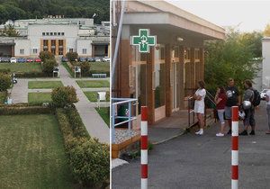 V Thomayerově nemocnici se před nonstop lékárnou nárazově tvoří nedůstojné fronty lidí.