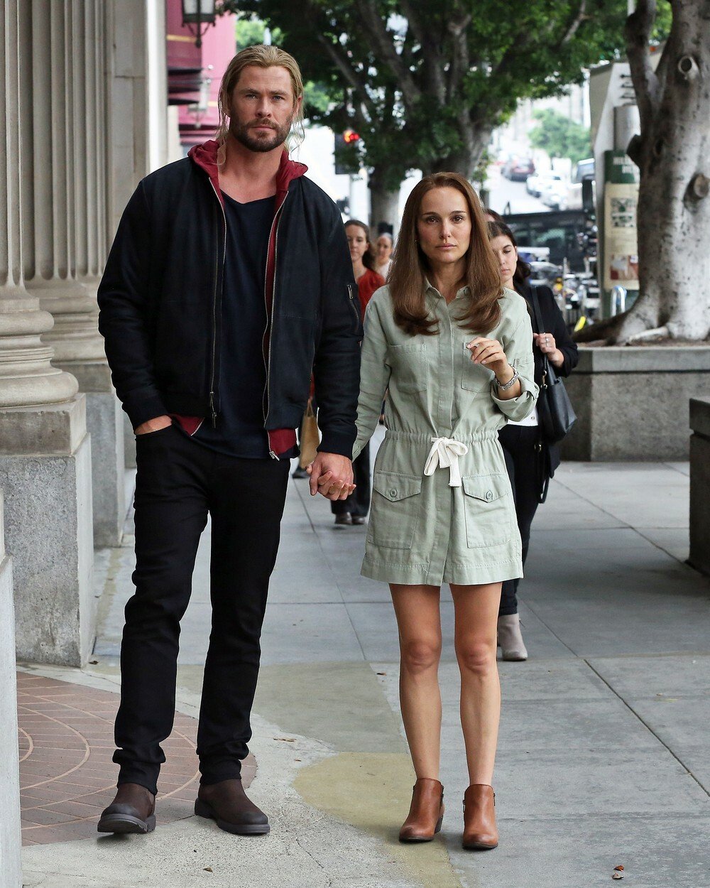 Chris Hemsworth a Natalie Portman na natáčení Thora