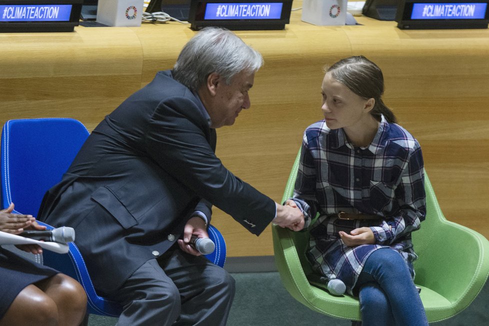 António Guterres s Gretou Thunbergovou