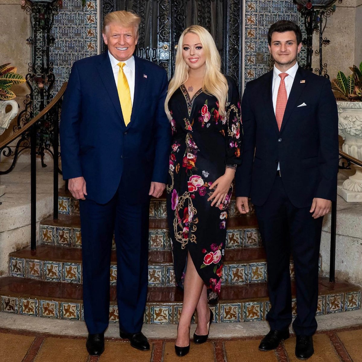 Donald Trump s dcerou Tiffany a nastávajícím zetěm Michaelem.