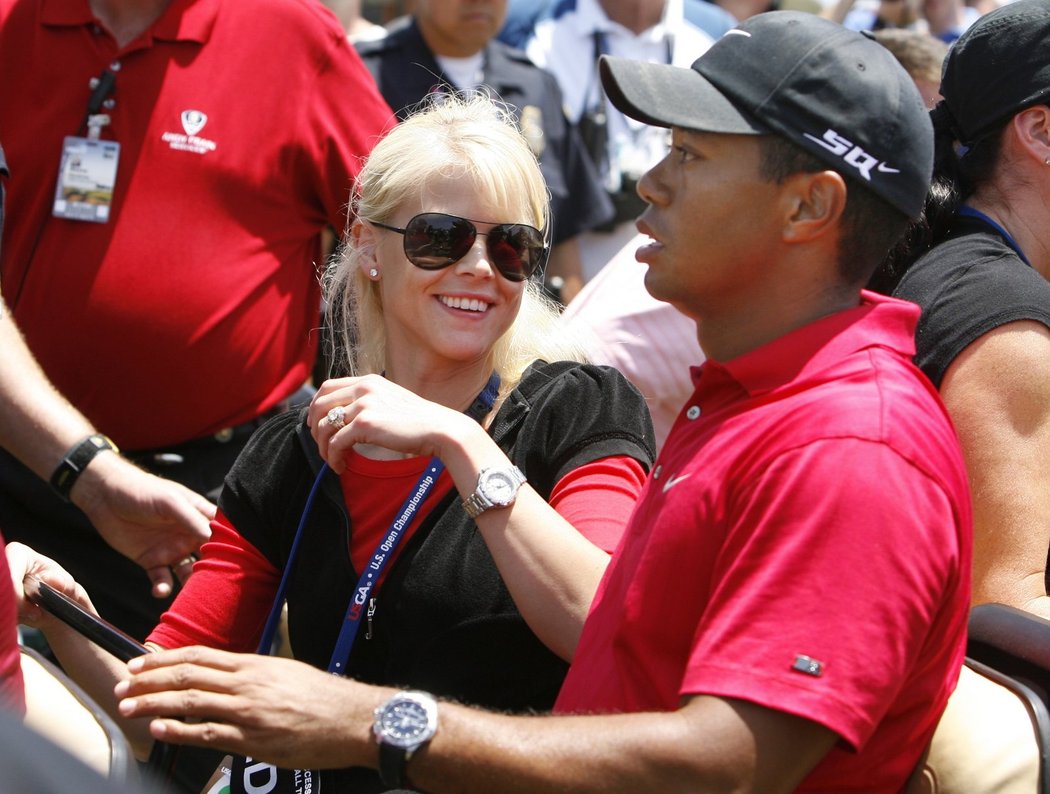 Americký golfista Tiger Woods se svou bývalou ženou Elin Nordegrenovou.