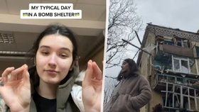 „Den v protileteckém krytu.“ Ukrajinka na TikToku ukázala střípky ze života v bunkru. A ruští vojáci střílejí do řad demonstrantů