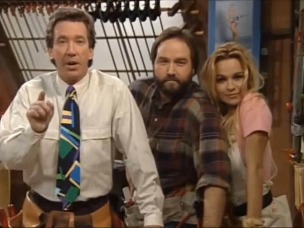 Tim Allen, Richard Karn a Pamela Anderson v seriálu Kutil Tim