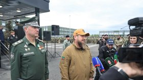 Náměstek Timur Ivanov s Ramzanem Kadyrovem v Čečně (květen 2023).