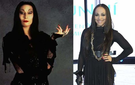 Morticia Addamsová a Tina - najděte pět rozdílů