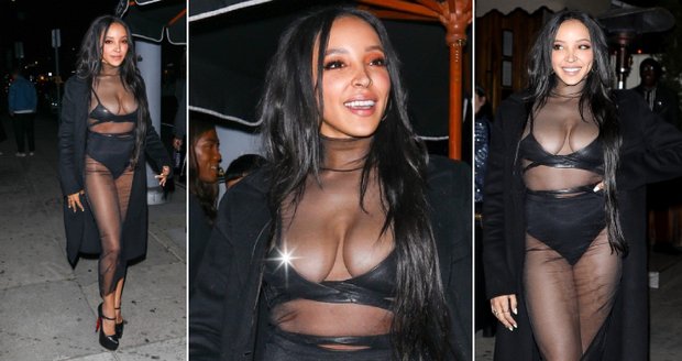 Tinashe v sexy modelu neuhlídala prso