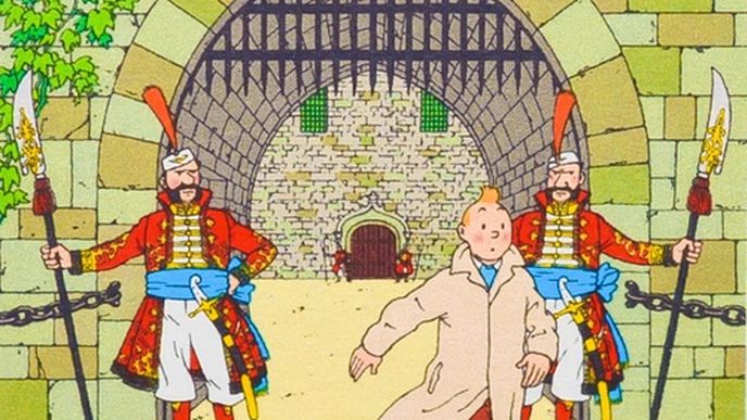 O originály titulních stránek kreslených příběhů o Tintinovi je velký zájem