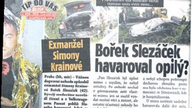 Bořek Slezáček měl autonehodu 19. 7. 2009 - Díky čtenářům Blesku jsme přišli s informací o automobilové havárii moderátora Bořka Slezáčka. Pozorní čtenáři si navíc všimli toho, že moderátor nevypadal příliš střízlivě. Promile alkoholu v krvi potvrdilo i pozdější šetření policie.