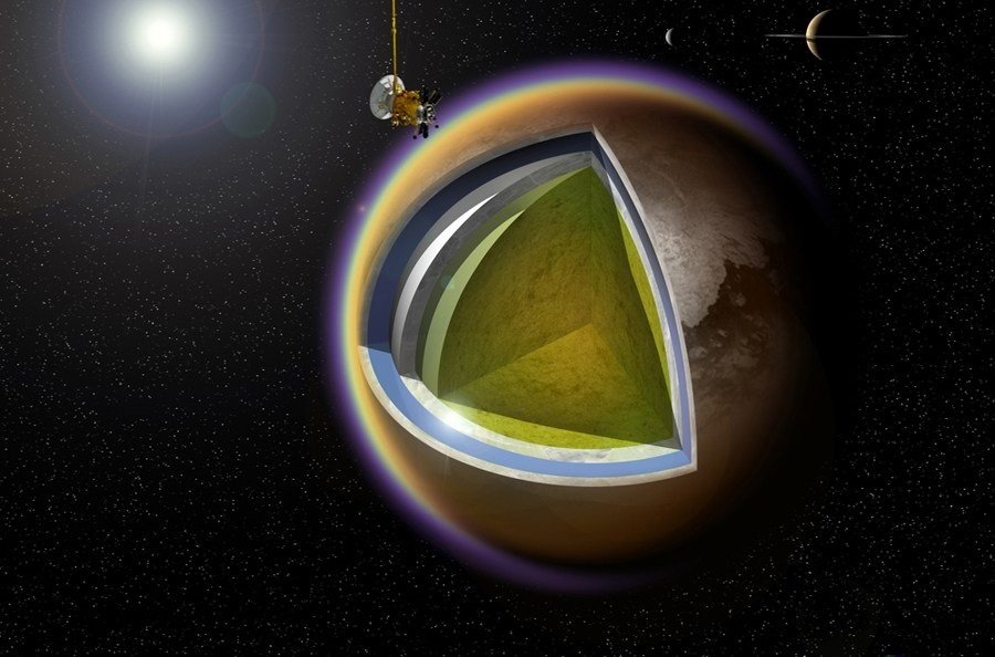 Virtuální řez měsícem Titan