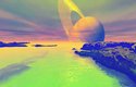 Umělecká představa povrchu Titanu