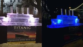 Atrakce jako Brno! Na  náměstí vyrostl Titanic z průzračného ledu