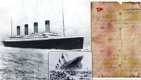 Dopis z Titaniku byl vydražen za neuvěřitelných  3,6 milionu. Byl napsán den před potopením