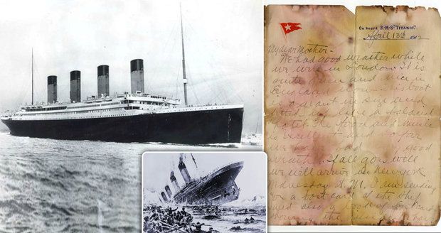 Dopis z Titaniku byl vydražen za neuvěřitelných  3,6 milionu. Byl napsán den před potopením