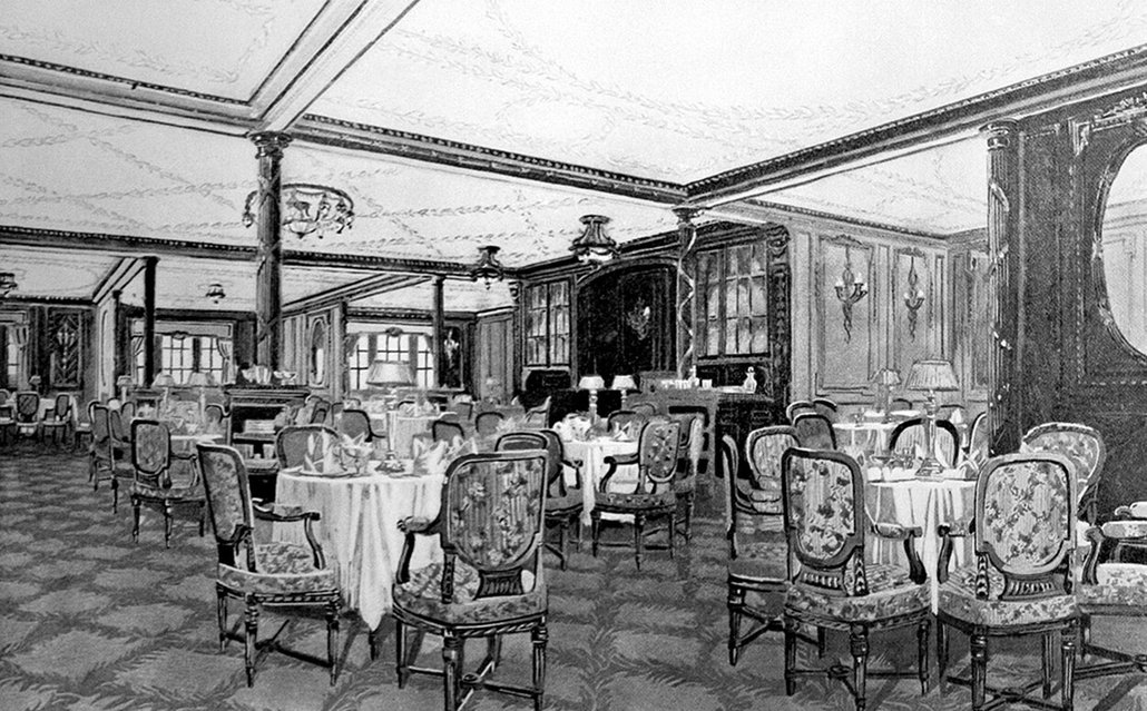 Titanic měl několik luxusních restaurací a kaváren.