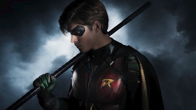 Vůdčí osobností Titans je Batmanův (bývalý) parťak Robin. Na obrázku v serriálové podobě