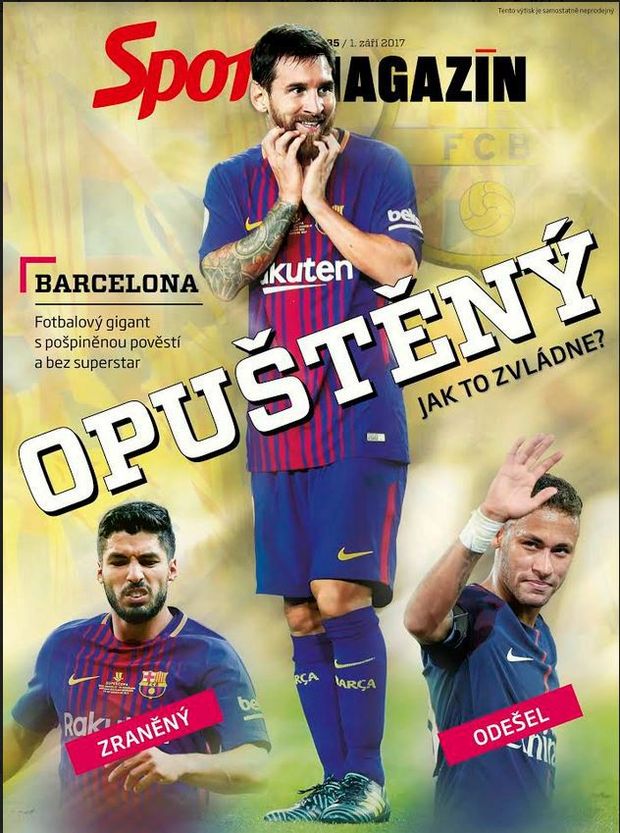 Titulní strana pátečního vydání Sport Magazínu Titulní strana pátečního vydání Sport Magazínu