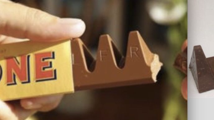 Vlevo původní Toblerone, vlevo nové. Rozdíl naštval zákazníky