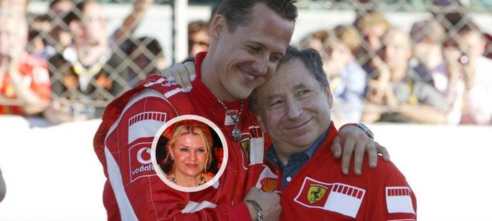 Jean Todt (vpravo) byl Schumacherovým šéfem a teď je rodinným přítelem. Corinna mu poslala láskyplný vzkaz.