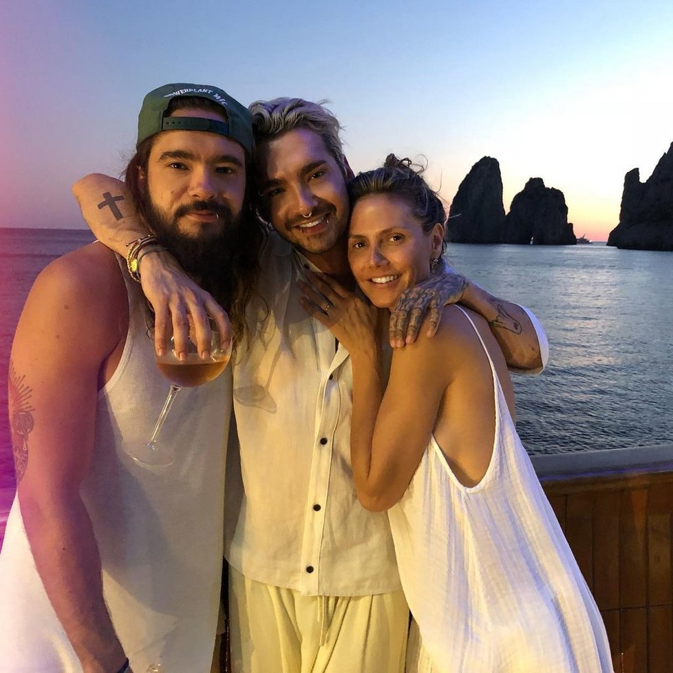 Bratři Kaulitzovi s Heidi Klum.