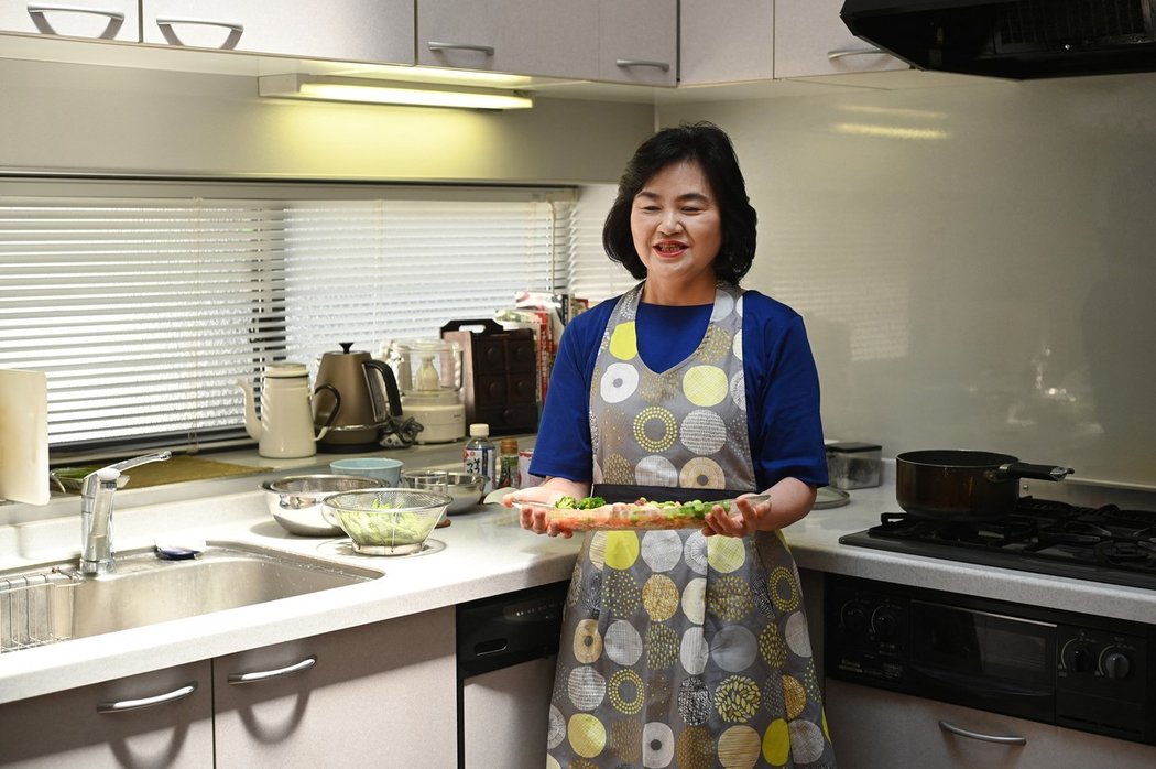 Yoko Nishimura s vítězným pokrmem, který byl zařazen do olympijského menu