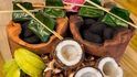 Tom Bebek – technika Otak Otak, krevety a hovězí v banánovém listu, citronová tráva, Phnom-penh bylinky, jablečná omáčka s shitaké houbami