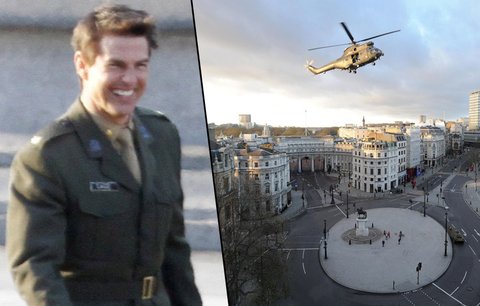 Tom Cruise vyklidil Trafalgarské náměstí: S vrtulníkem a obrněnými vozy