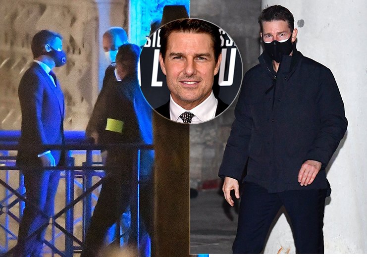 Tom Cruise během natáčení Mission: Impossible 7