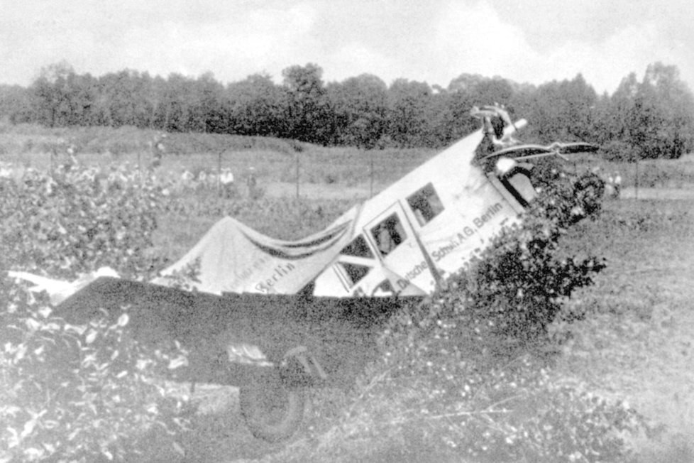 Letadlo, v němž Tomáš Baťa našel smrt.