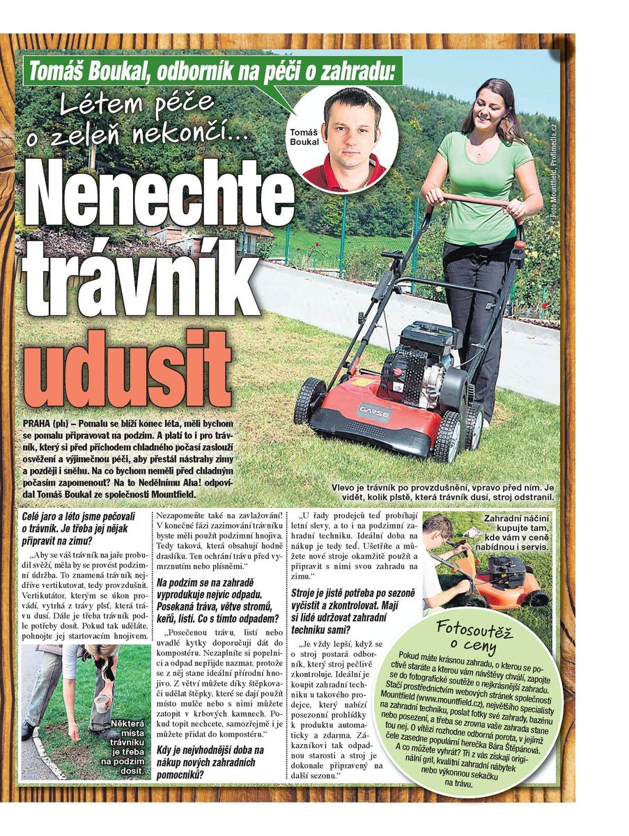 Tomáš Boukal, odborník na péči o zahradu: Nenechte trávník udusit!