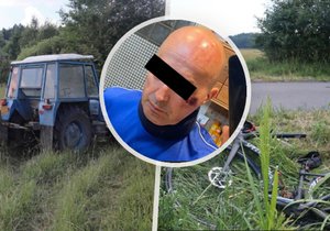 Cyklistu Tomáše (51) na Českolipsku srazil traktor: Náraz zlomil kolo, život muži zachránila přilba!