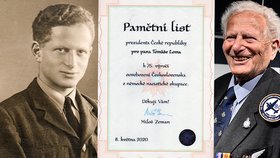 Zemřel veterán Tomáš Lom (†96). Zažil bitvu o Británii, loni vrátil Zemanovi pamětní list