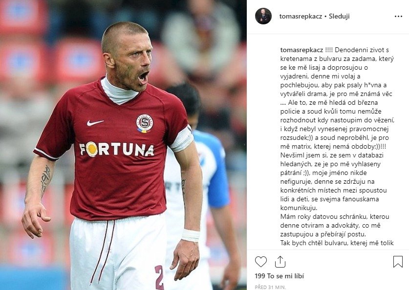 Tomáš Řepka se rozjel na instagramu