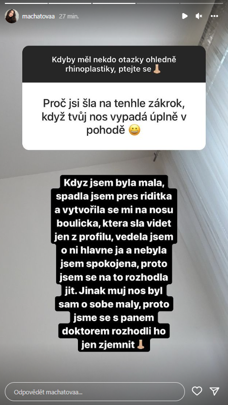 Láska Tommasa Řepky Anežka podstoupila plastickou operaci.