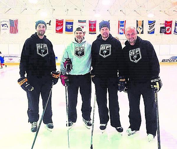 Floridská akademie – co trenér, to hvězda NHL. Zleva Radek Dvořák, Petr Sýkora, Olli Jokinen a Tomáš Vokoun.