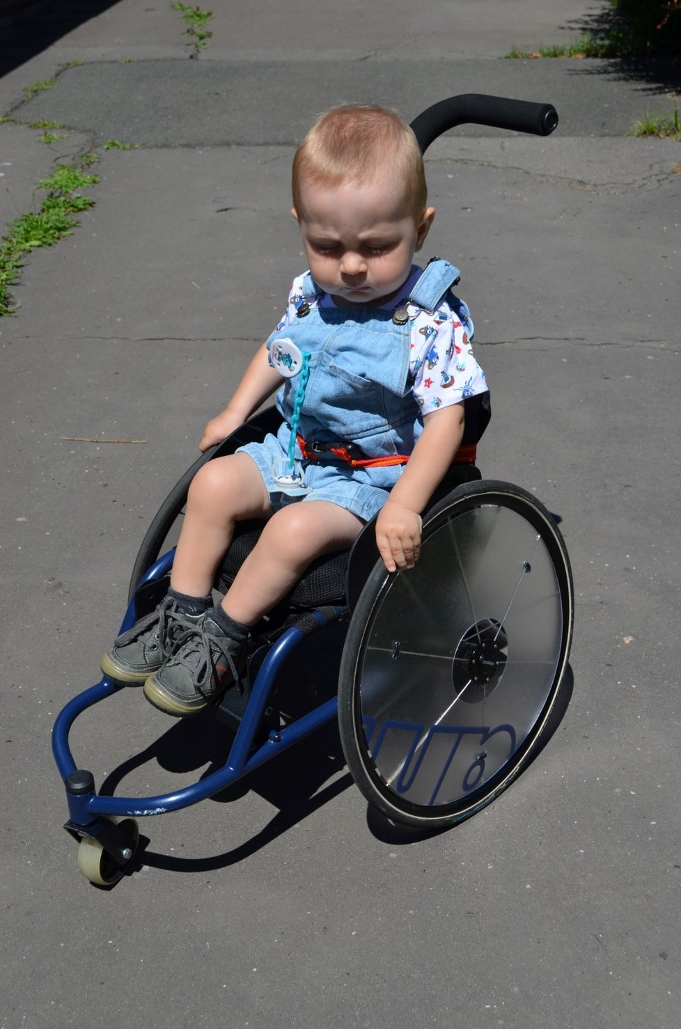 Tomášek Fiala (2, archivní snímek) z Ostravy se pohybuje zatím na vozíku, rodina věří, že jednou bude chodit.