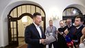 Šéf SPD Tomio Okamura po jednání s premiérem Andrejem Babišem (ANO) (10.7.2026) Šéf SPD Tomio Okamura po jednání s premiérem Andrejem Babišem (ANO) (10.7.2026)