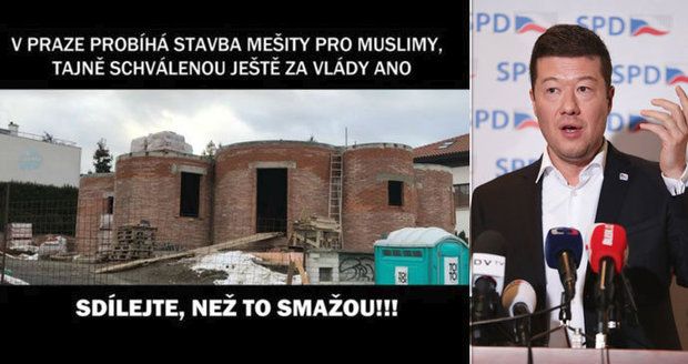 V Praze staví „tajně“ mešitu, varují fotky na facebooku. Jde o vilu Okamury
