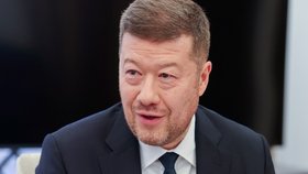 Předseda Poslanecké sněmovny Tomio Okamura (SPD) při rozhovoru s Bleskem (23. 3. 2026)