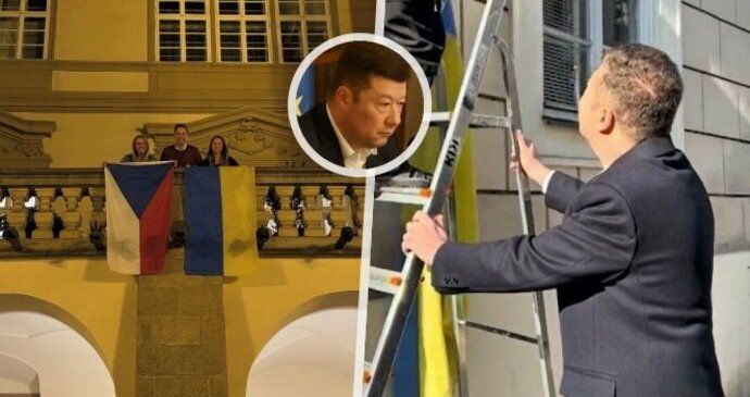 Tomio Okamura sundal vlajku Ukrajiny ze Sněmovny, jednotlivé kluby ji hned zase vyvěsily.