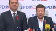 Tiskovka SPD: Radim Fiala a Tomio Okamura (8.11.2021)